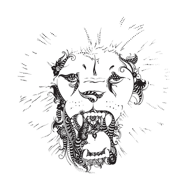 Leeuw hoofd silhouet - Vector, afbeelding