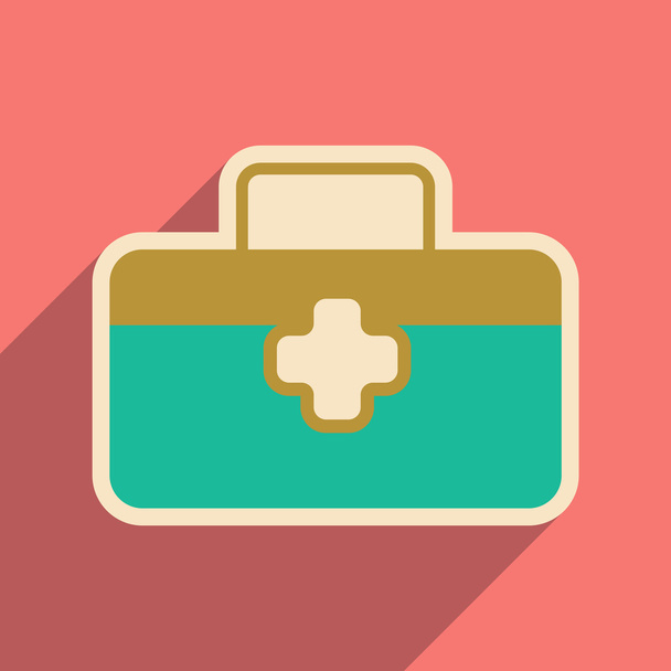 Icona di valigia medica in stile piatto
 - Vettoriali, immagini