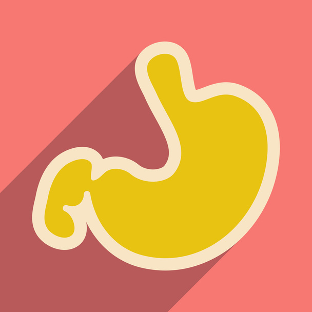 Icono del estómago humano en estilo plano
 - Vector, Imagen