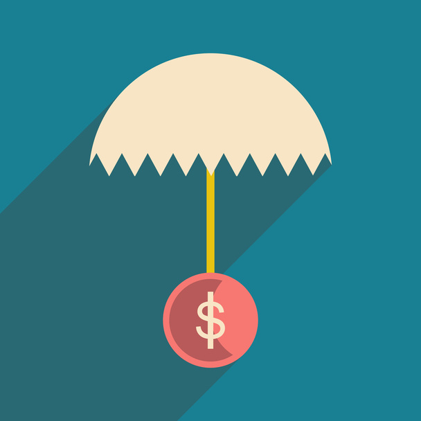 Design plano moderno vetor ilustração ícone guarda-chuva dólar
 - Vetor, Imagem