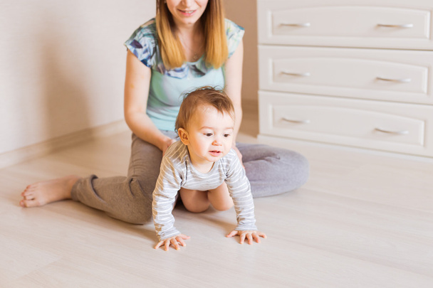 crawling funny baby boy indoors at home - Fotografie, Obrázek
