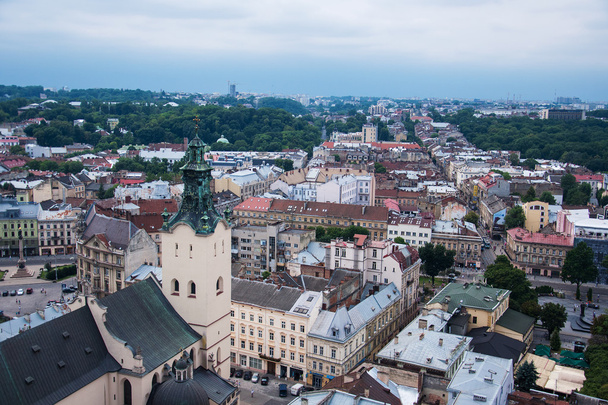 the old city of lvov from height - Φωτογραφία, εικόνα