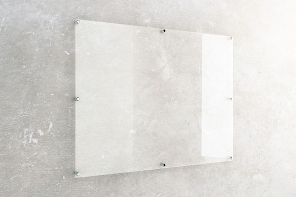 Glass plate on concrete wall - Foto, Bild