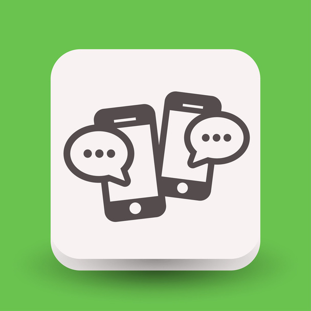 Pictograph of message or chat on smartphone concept icon - Vector, afbeelding