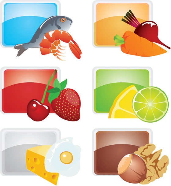 Набор продуктов питания - векторные иконки
 - Вектор,изображение