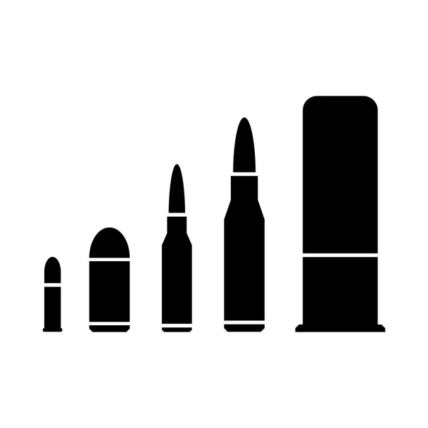Icono de munición negro sobre blanco
 - Vector, imagen