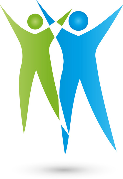 Zwei Menschen, Logo, Personen, Partnerschaft - Vector, Image