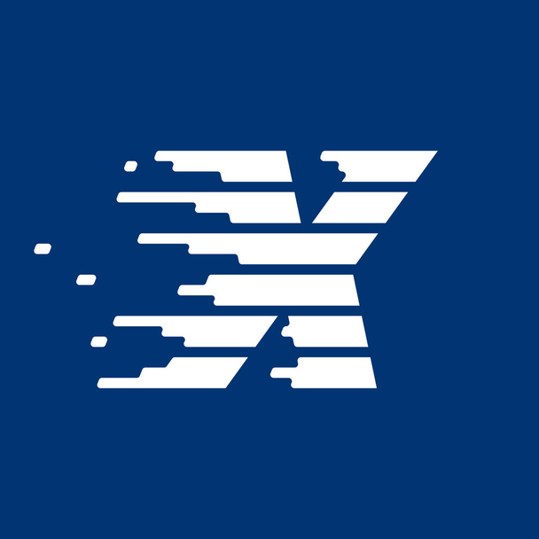 Γράμμα X λογότυπο με γρήγορη ταχύτητα γραμμών.  - Διάνυσμα, εικόνα