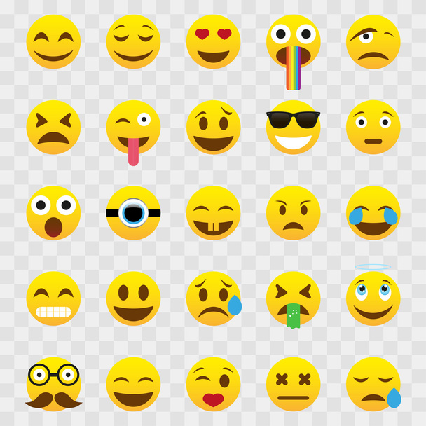 Set van Emoticons geïsoleerd op een witte achtergrond. Smiley pictogrammen - Vector, afbeelding