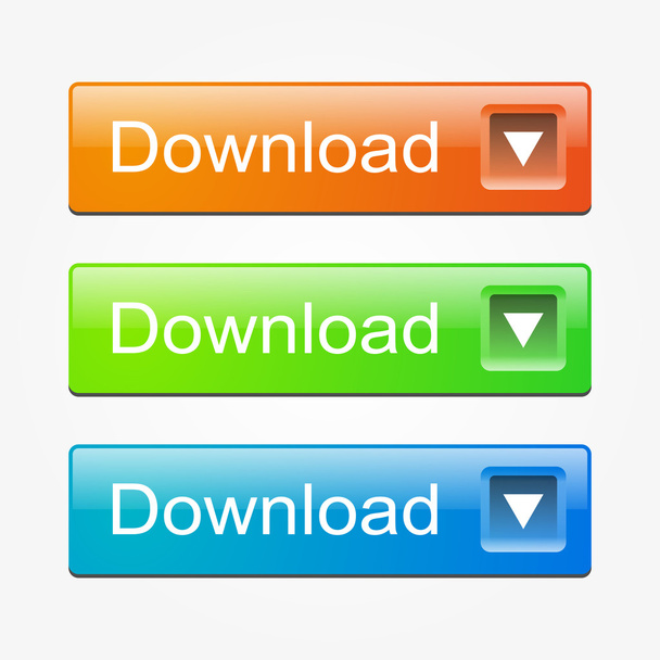 Set of colored download buttons - Wektor, obraz