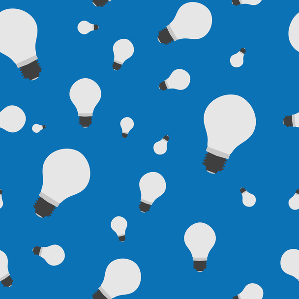 Seamless - bulb lamp on blue - Vector, Image