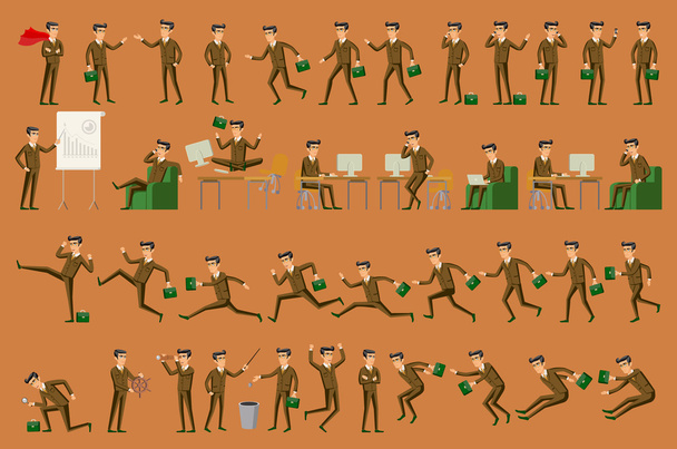 character positions set business people vector - Vector, Image