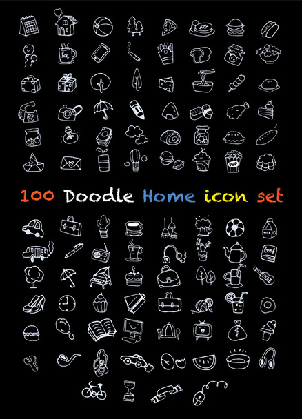 100 vektori uusi Doodle kuvakkeet Universal Set
 - Vektori, kuva