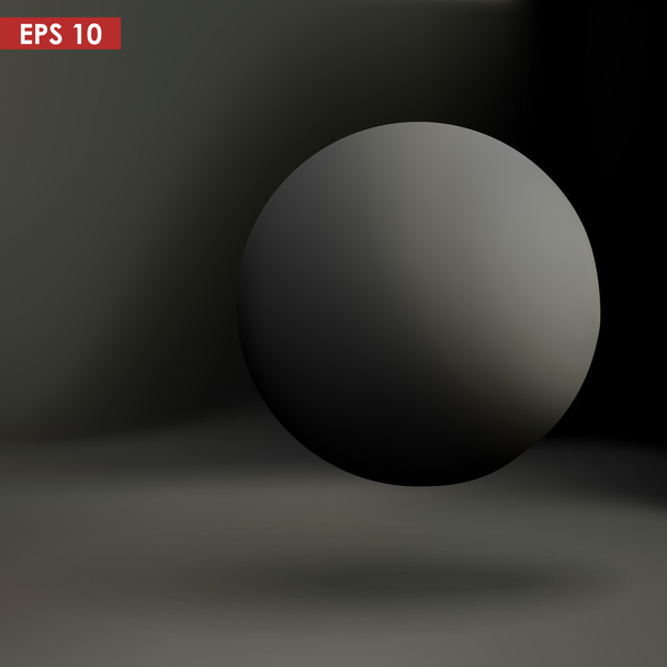 Black 3d sphere - Vetor, Imagem