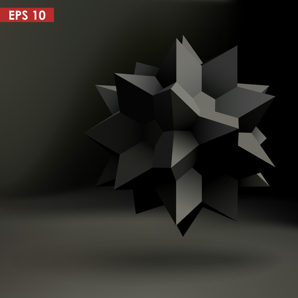 Black 3d geometric shape - Vektör, Görsel