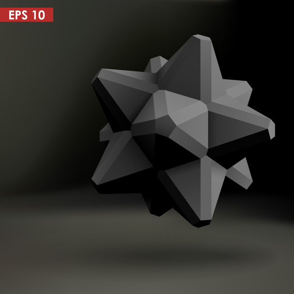 Black 3d geometric shape - Vetor, Imagem