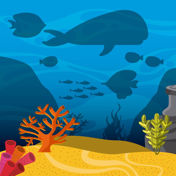 海の生き物のコンセプト - ベクター画像