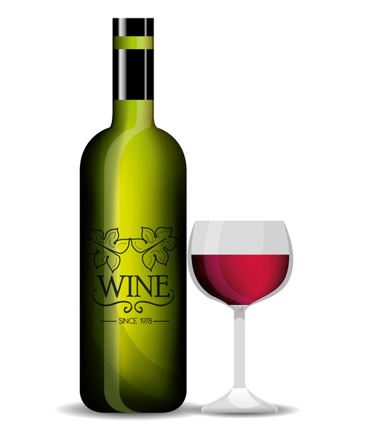 wijnwinkel sjabloon geïsoleerd pictogram ontwerp - Vector, afbeelding
