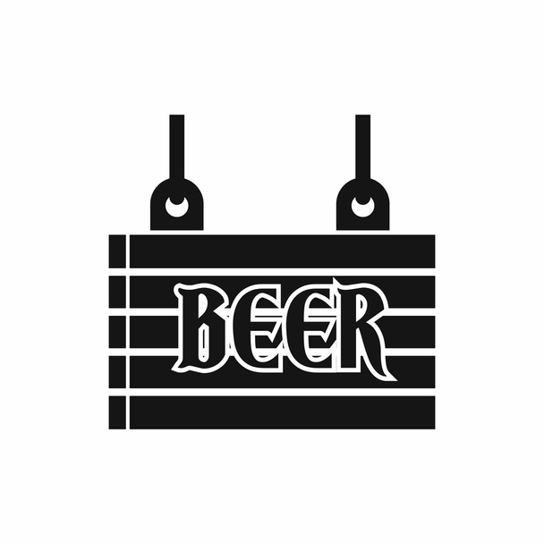 Street signboard of beer icon, simple style - Διάνυσμα, εικόνα