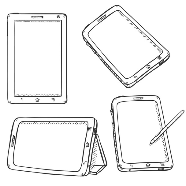Set of Tablet PC - Vector, Image