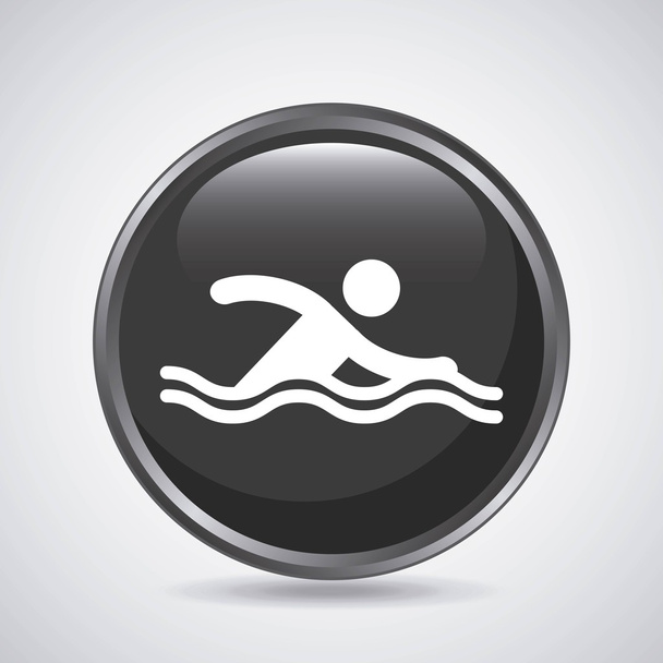 Человек плавающий икона. Спорт
   - Вектор,изображение