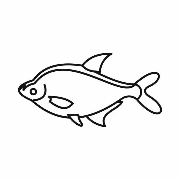 Fish icon, outline style - Vektör, Görsel