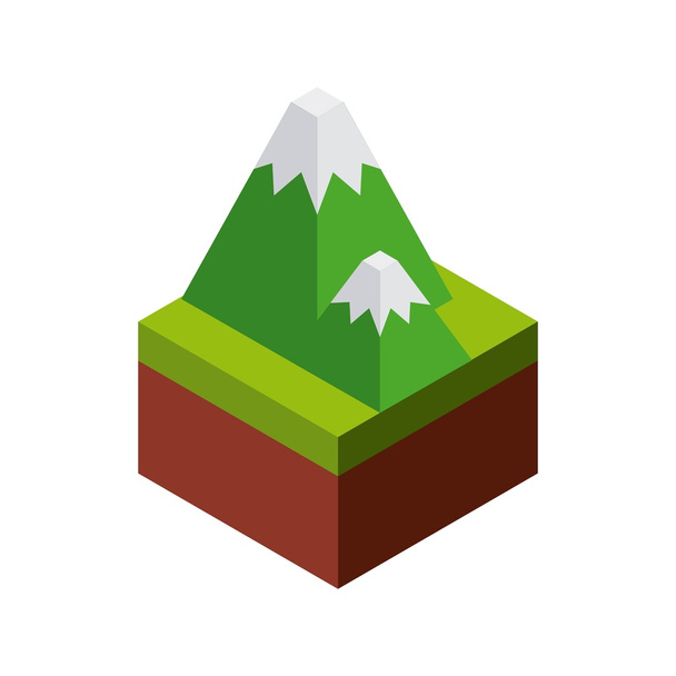 Mountain icon. Isometric design. Vector graphic - Vector, imagen