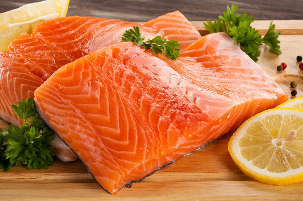Fresh raw salmon fillets - Foto, Imagen