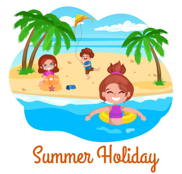 zomer vakantie illustratie - Vector, afbeelding