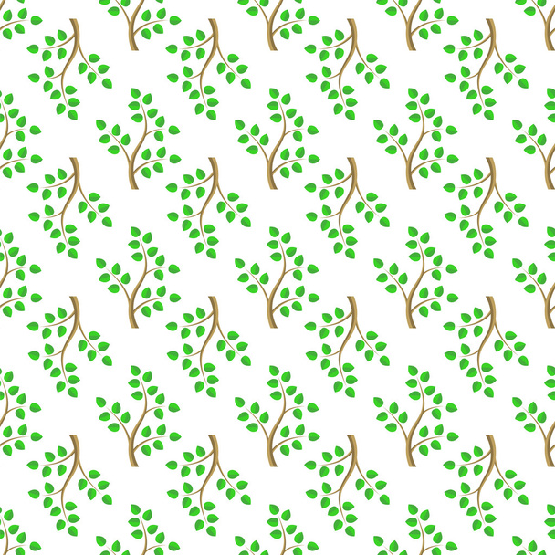 Feuilles d'arbre de bande dessinée vert fond sans couture
 - Photo, image