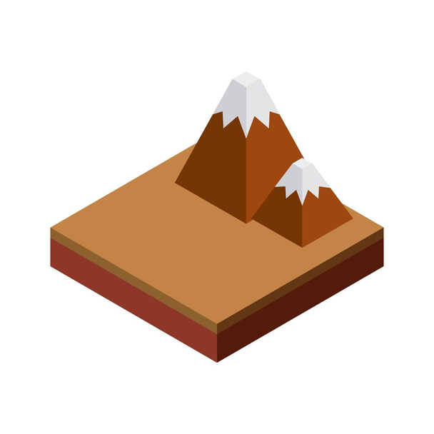 Mountain icon. Isometric design. Vector graphic - Vector, afbeelding