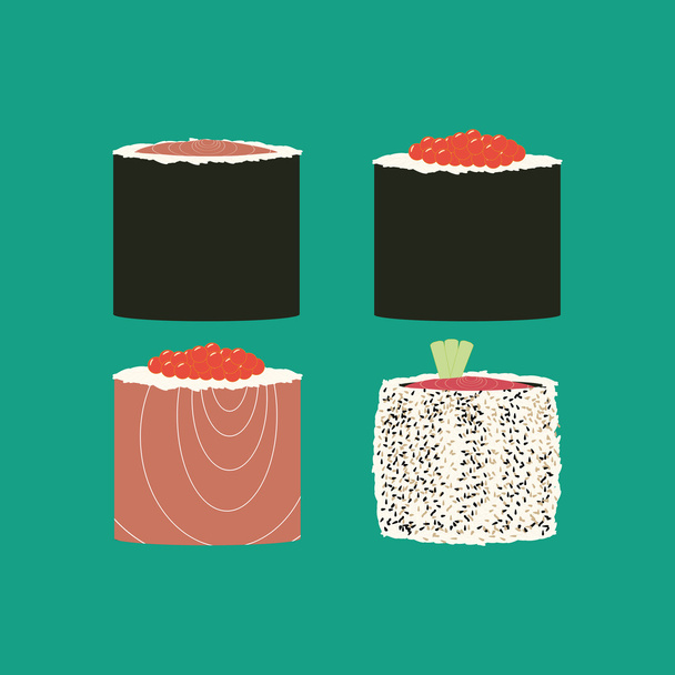Sushi rolls set illustration - Vector, Image