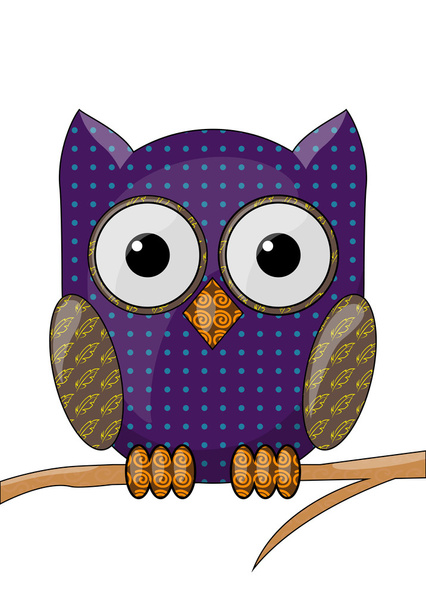 Vector owl with a pattern - ベクター画像