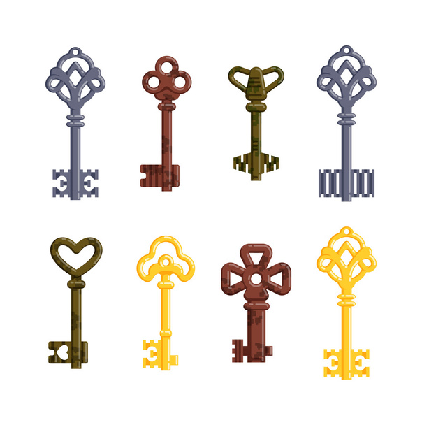 Vintage key vector isolated icon - Vecteur, image