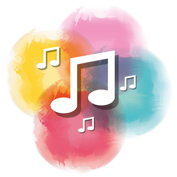notes music  watercolor isolated icon design - Vector, Image