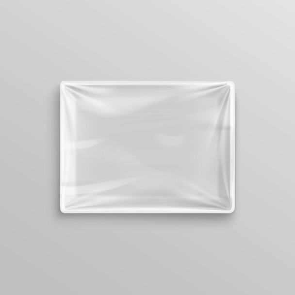 Beyaz şeffaf boş tek kullanımlık plastik gıda için kapsayıcı paket tasarımı - Vektör, Görsel