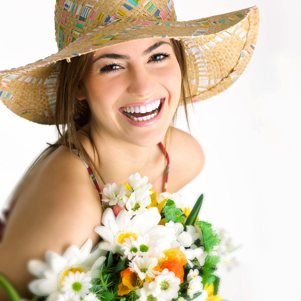 Girl with bouquet - Photo, Image