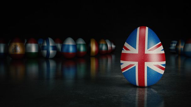 Европейский Союз и Британия. концептуальный брексит. 3D рендерринг
 - Фото, изображение