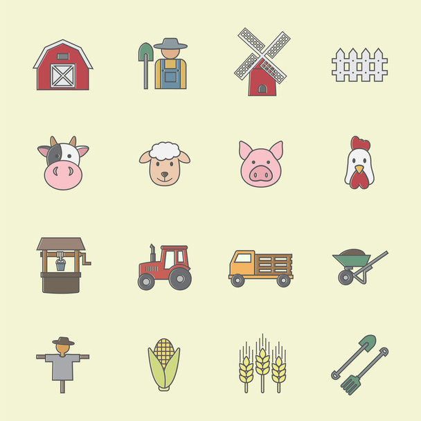 set of Farming icon - Vector, Image