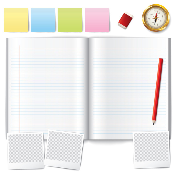 Векторная бумага и карандаш, Чистая бумага, книга с вектором карандаша
. - Вектор,изображение
