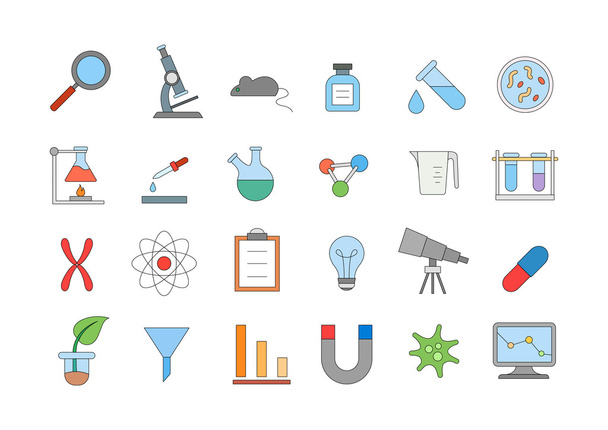 Laboratory colorful icons set - Vector, Image