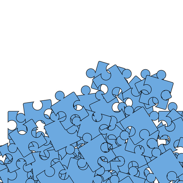 Set aus blauem Pazzle. Puzzlemuster - Foto, Bild