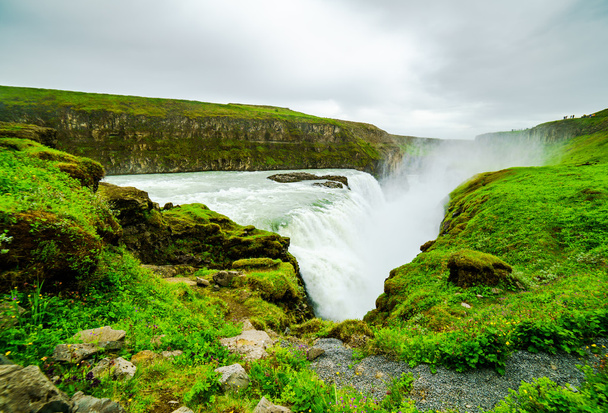 Gullfoss Waterfalls in the canyon of the Hvita River - Photo, image