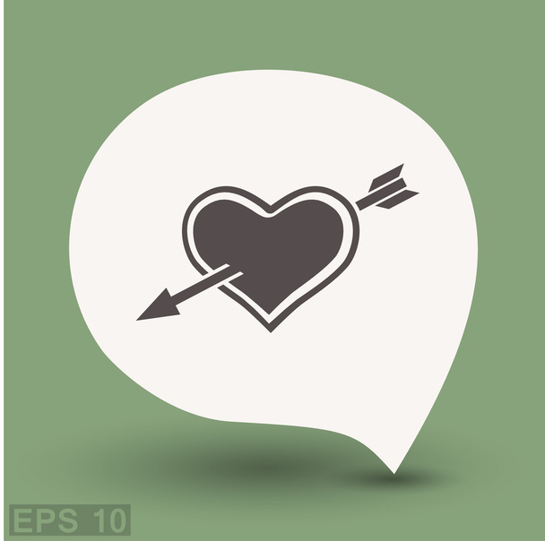 Pictograph of heart with arrow concept icon - Vektör, Görsel