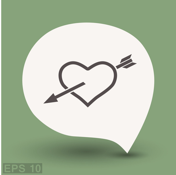 Pictograph of heart with arrow concept icon - Vector, afbeelding