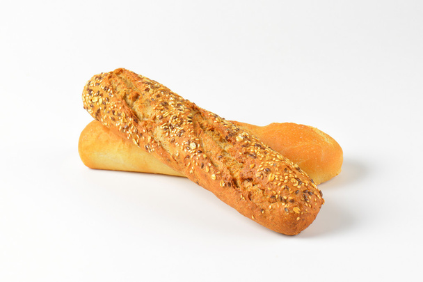 white and whole grain baguettes - Photo, Image