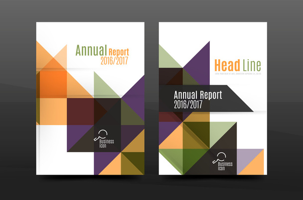 Colorful geometry design annual report a4 cover brochure template layout, magazine, flyer or leaflet booklet - Vector, Image
