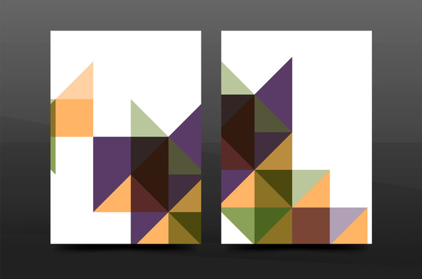 Kleurrijke geometrie ontwerp jaarlijkse verslag a4 dekking brochure sjabloon lay-out, tijdschrift, flyer of brochure boekje - Vector, afbeelding