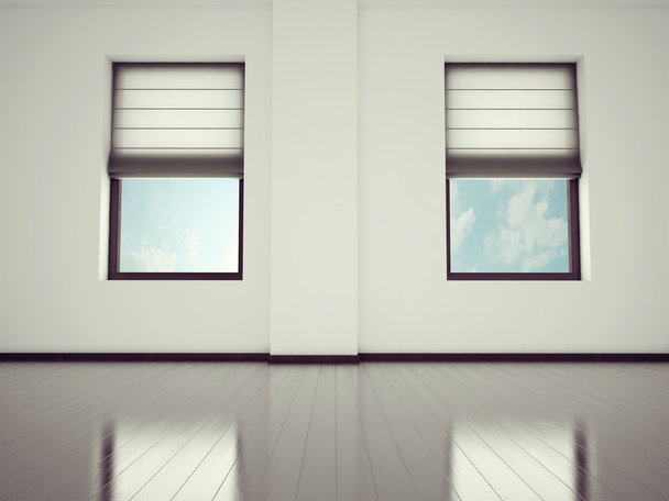 duas janelas na sala, 3d
  - Foto, Imagem