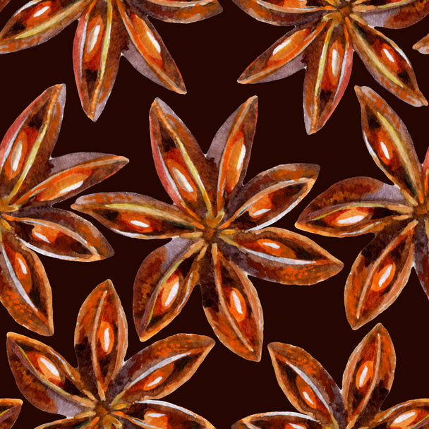 Star anise seamless pattern - Foto, afbeelding